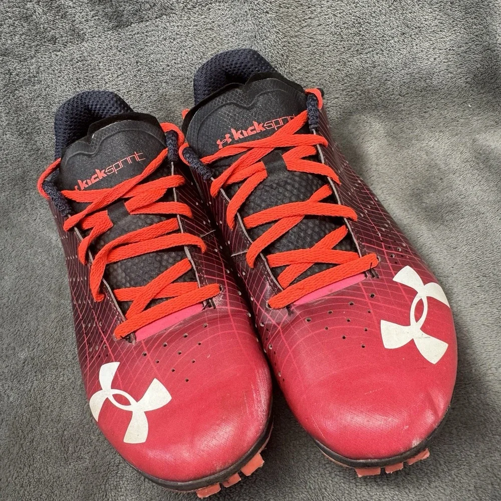 Under Armour Sprint Spikes 3022002-600 Red Black Men's Size 10 Track Running‎